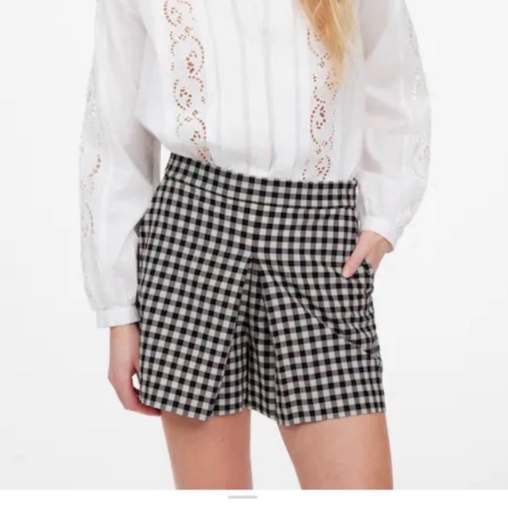 NWT! Madewell black + white gingham shorts
